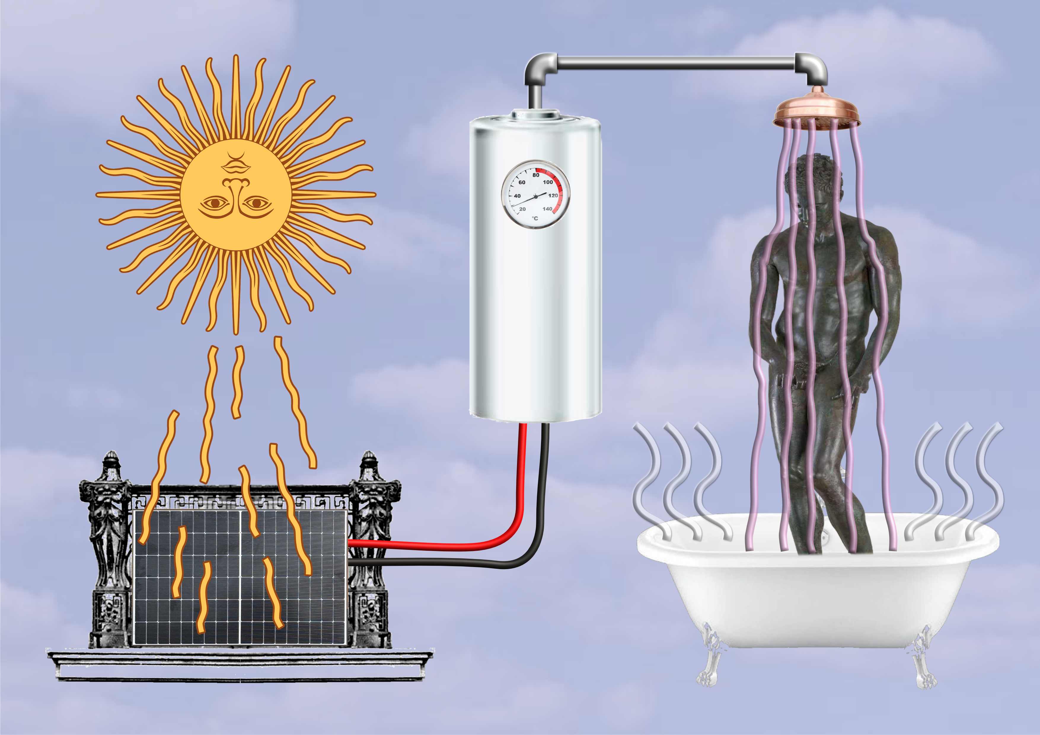 Konzeptgrafik Solarspeicher